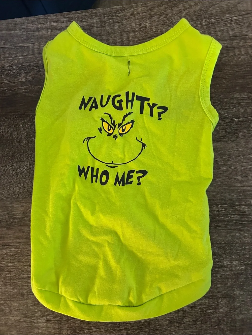 Kids Neon Yellow 'Naughty? Who Me?' Graphic Tank Top